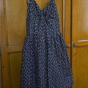 Black Floral V-Neck Spaghetti Strap Dress